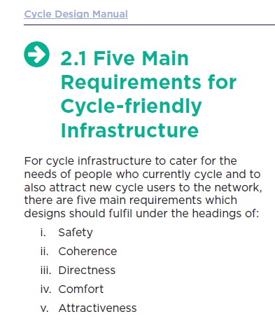 Introduction to section 2 of the Irish cycle design manual 2023.