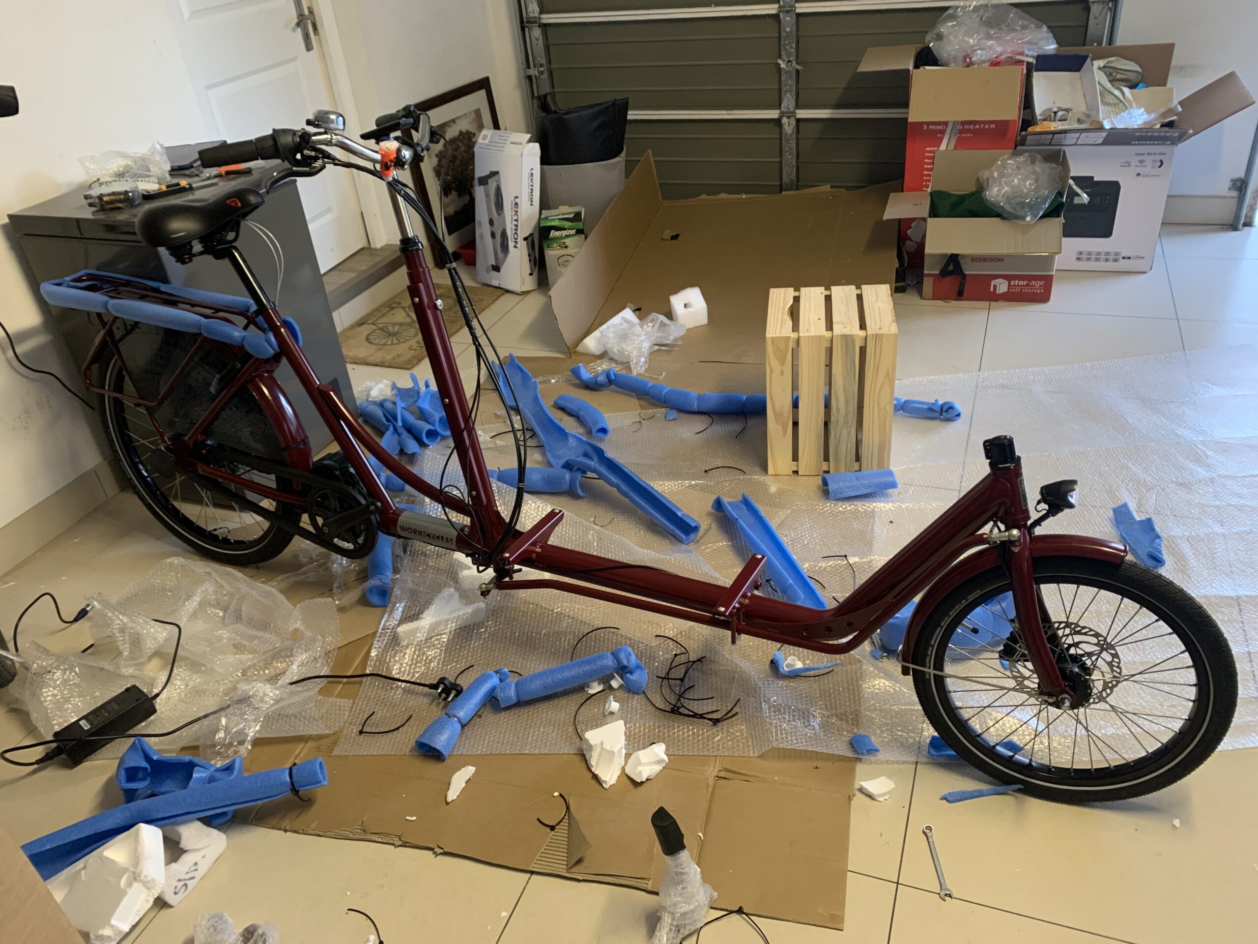 Step 2- Add front wheel, seat and handlebars.